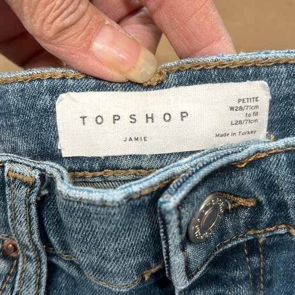 Top Shop Distressed Skinny Jean Sz W28 Petite - Picture 2 of 15